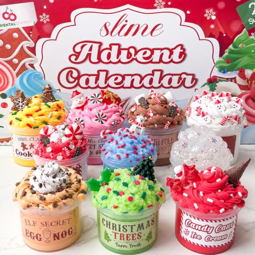 Advent Calendar 2026-24 Days of Slime and Charms Kit - Christmas Kids Gifts
